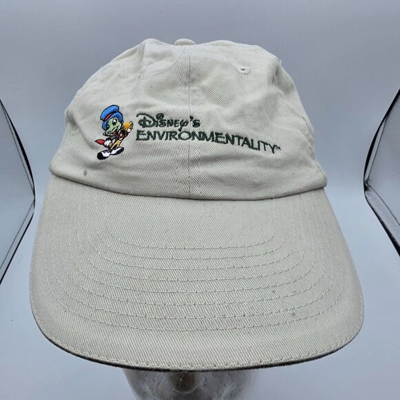 Disney Environmentality Pinocchio Jiminy Cricket Adults Beige Hat Adjustable Cap - Picture 1 of 10